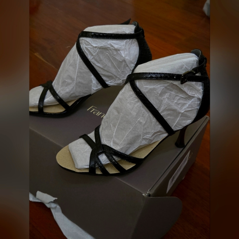 Franco Sarto L-Rika Elegant Black Strappy Heels Size 7.5